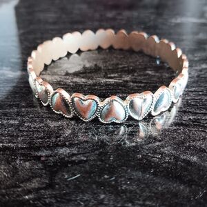 Vintage Heart Link Metal Bracelet